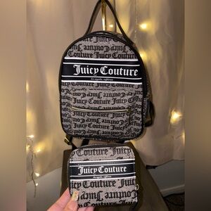 Juicy Couture Black and Cream Monogram Backpack